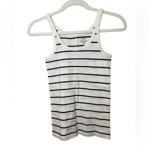 NWOT J. Crew Navy and White Striped Organic 100% Cotton Tank Top